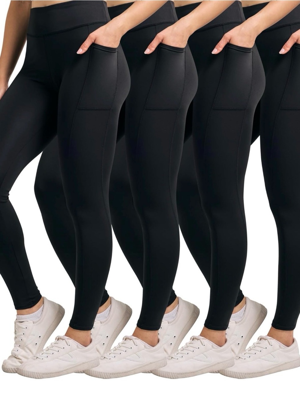 (LOT of 4) Real Essentials Black Leggings